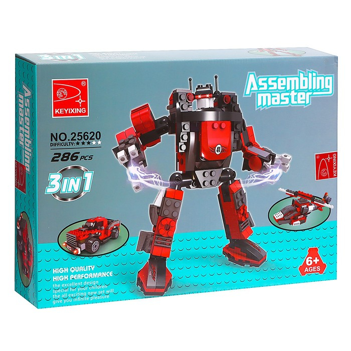 Конструктор Капитан &laquo;Робот-трансформер&raquo;, 3 варианта сборки, 286 деталей