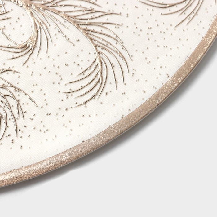 Салфетки сервировочные на стол Доляна «Павлин», 2 шт, d=38 см, цвет бежевый Салфетки сервировочные на стол Доляна «Павлин», 2 шт, d=38 см, цвет бежевый