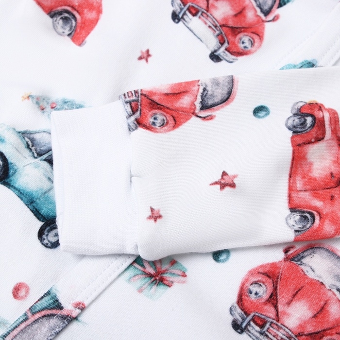 Боди детское с длинным рукавом MINAKU "New Year's cars", цвет белый, рост 68-74 см