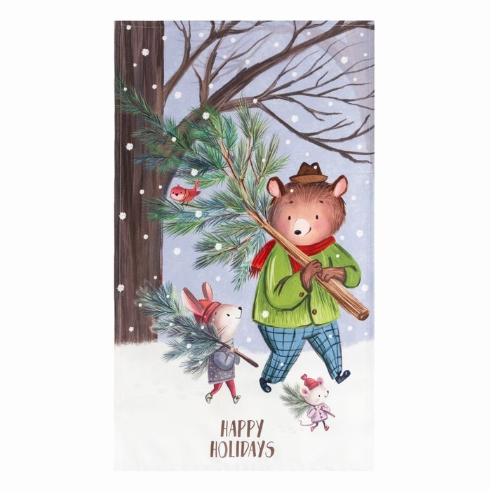 Новогоднее полотенце Новогоднее полотенце "Этель" Happy holidays 40х73см, 100% хл, саржа 190 гр/м2