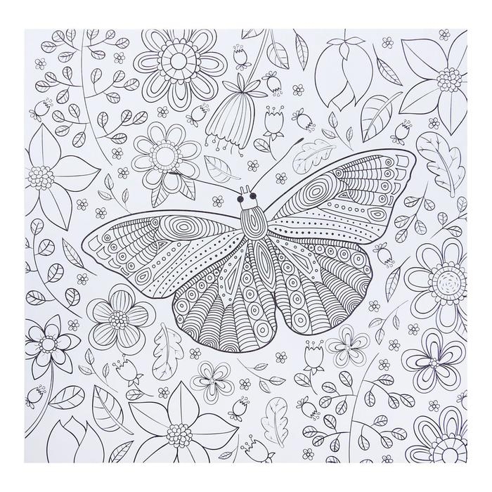 Раскраска - антистресс, альбом &laquo;Цветочное наслаждение&raquo; 20 стр.
