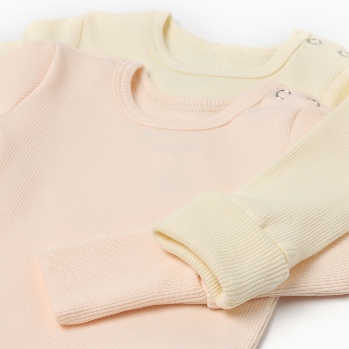 Комплект боди детских MINAKU: Basic Line BABY, цвет молочный/кремовый, рост 80-86