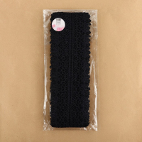 Кружево гипюровое, 80 мм &times; 6,8 &plusmn; 0,5 м, цвет чёрный