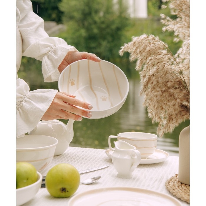 Набор салатников фарфоровых SL Home &laquo;Гатто&raquo;, 1,1 л, d=18,5 см, цвет белый