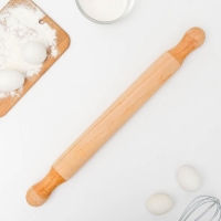 Скалка деревянная Доляна, 50&times;5 см, с фигурными ручками