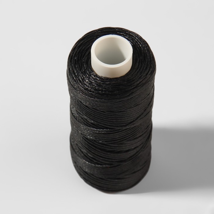Нитки вощёные, плоские, 150D/16, 0,8 мм, 50 &plusmn; 2 м, цвет чёрный
