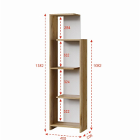Стеллаж Лайт, 400х236х1382, Белый/Дуб золотой Стеллаж Лайт, 400х236х1382, Белый/Дуб золотой