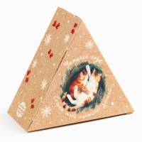 Новый год! Маршмеллоу в виде колпочка &laquo;Котики&raquo;, со вкусом малины, 38 г