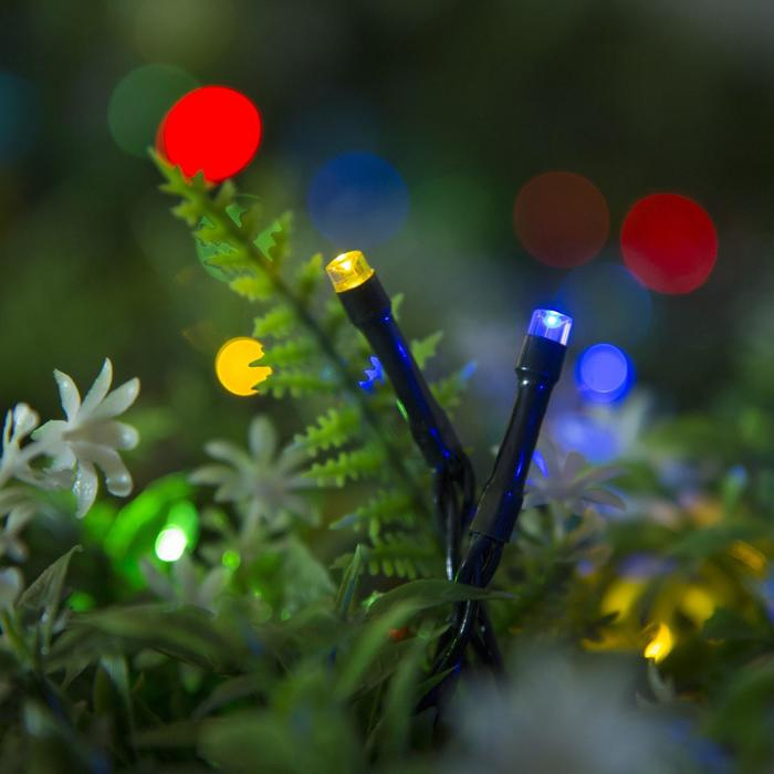 Гирлянда &laquo;Нить&raquo; 20 м, тёмная нить, 200 LED, свечение мульти, 2 режима, солнечная батарея