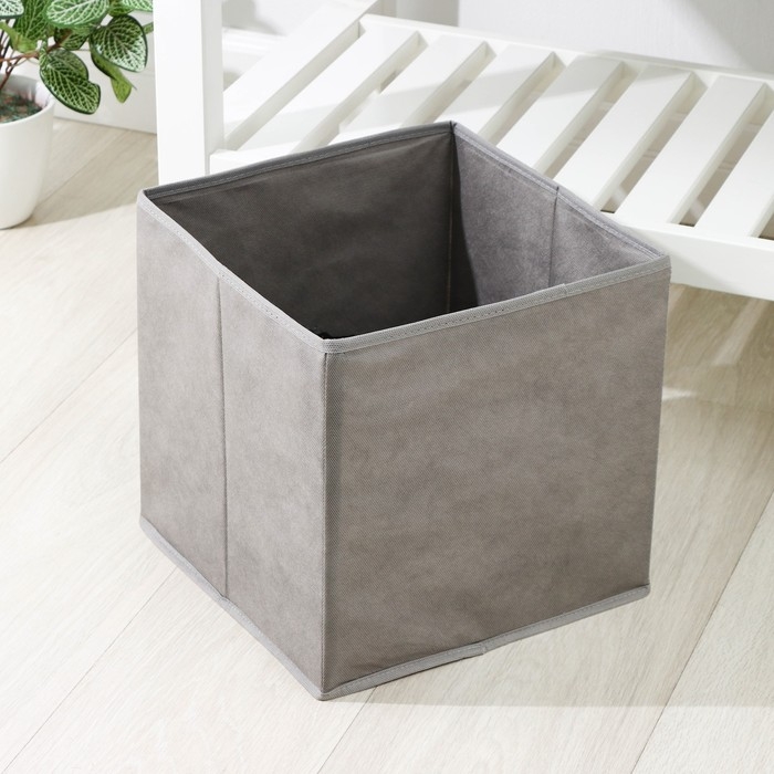 Короб для хранения, 28&times;28&times;28 см, цвет серый