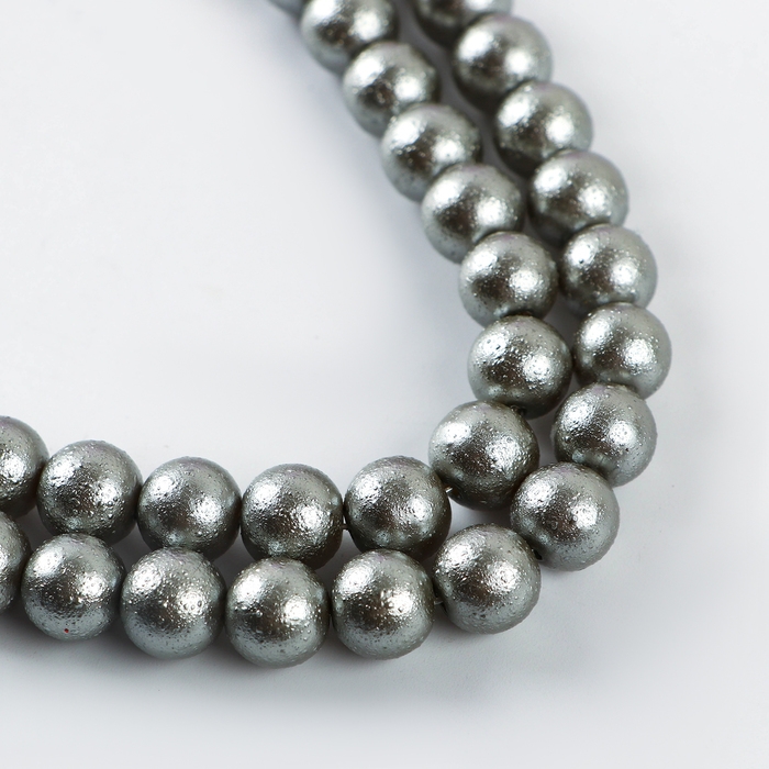 Бусины из стекла, набор 78 шт., диаметр 1 шт. &mdash; 10 мм, цвет серебряный