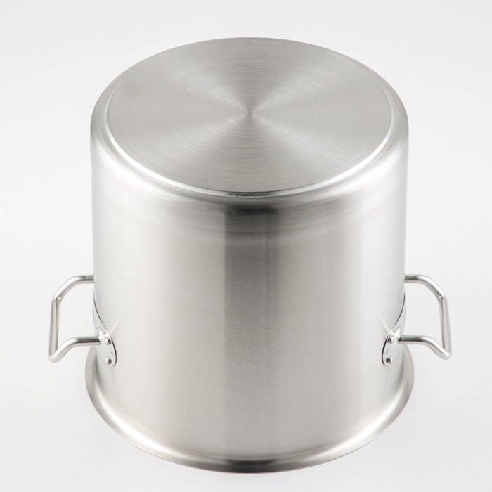 Кастрюля из нержавеющей стали Hanna Kn&ouml;vell HoReCa, 12 л, толщина 0,8 мм, 201 сталь, дно 3 мм, металлическая крышка, с теплораспределительным слоем, индукция