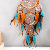 Ловец снов 5 колец "Индейский талисман" d=5 см, d=11 см, d=16 см 68х16 см Ловец снов 5 колец "Индейский талисман" d=5 см, d=11 см, d=16 см 68х16 см