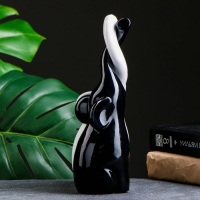 Фигура "Пара слонов" 9х15х25см чёрный/белый, Фигура "Пара слонов" 9х15х25см чёрный/белый,