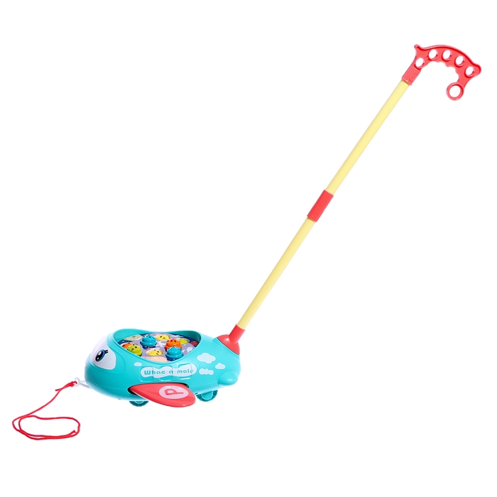 Каталка на палке &laquo;Световой самолётик&raquo;, световые и звуковые эффекты, цвета МИКС