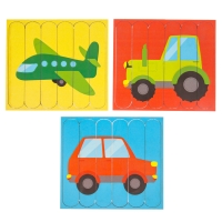 Головоломка. Собери 6 картинок &laquo;Транспорт&raquo;, двусторонние палочки