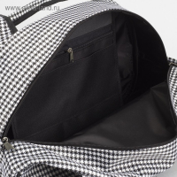 Сумка дорожная женская на молнии, держатель для чемодана, цвет чёрный/белый Сумка дорожная женская на молнии, держатель для чемодана, цвет чёрный/белый