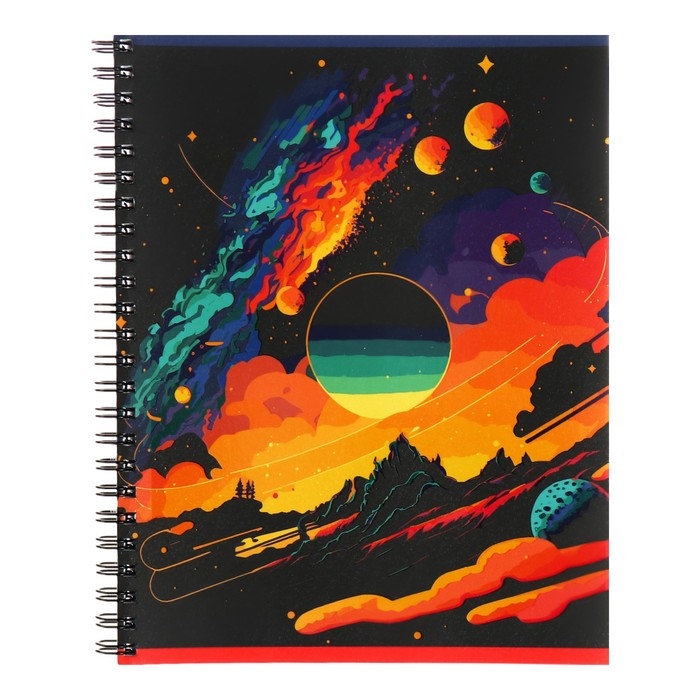 Тетрадь 80 листов в клетку на гребень Тетрадь 80 листов в клетку на гребень "Графические плакаты", обложка мелованный картон, матовая ламинация, выборочный лак, МИКС