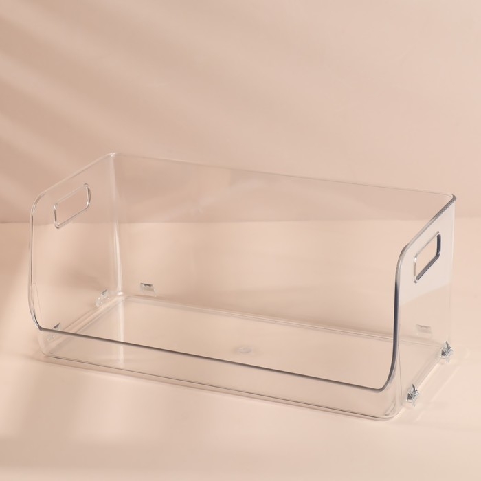 Органайзер для хранения, с ручками, 1 секция, 30 &times; 14 &times; 13 см, цвет прозрачный