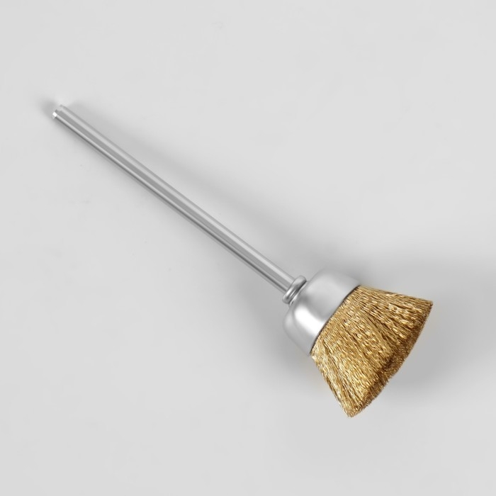Щётка - браш для чистки фрез, медная, цвет серебристый/золотистый Щётка - браш для чистки фрез, медная, цвет серебристый/золотистый