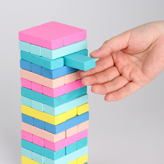 Игра настольная &laquo;Падающая башня цветная&raquo;, 51 шт, 28,5 &times; 8,5 &times; 8 см