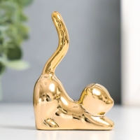 Сувенир керамика "Кот - потягушки" золото 5,5х2,4х7,8 см Сувенир керамика "Кот - потягушки" золото 5,5х2,4х7,8 см