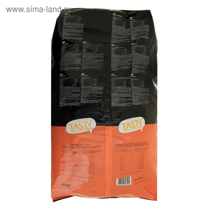 Сухой корм Tasty для взрослых собак, говядина, 15 кг Сухой корм Tasty для взрослых собак, говядина, 15 кг