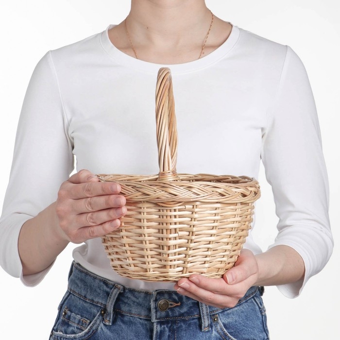 Корзина &laquo;Ягодное лукошко&raquo;, №1, Dдно=12 см, Dверх=20 см, H=12/25 см, ручное плетение, лоза