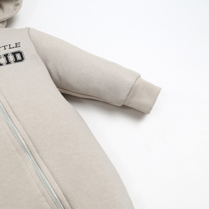 Комбинезон с капюшоном Крошка Я Street style, рост 80-86 см, бежевый