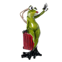 Сувенир полистоун лак "Лягушка-путешественница селфится" 12х6,5х7 см Сувенир полистоун лак "Лягушка-путешественница селфится" 12х6,5х7 см