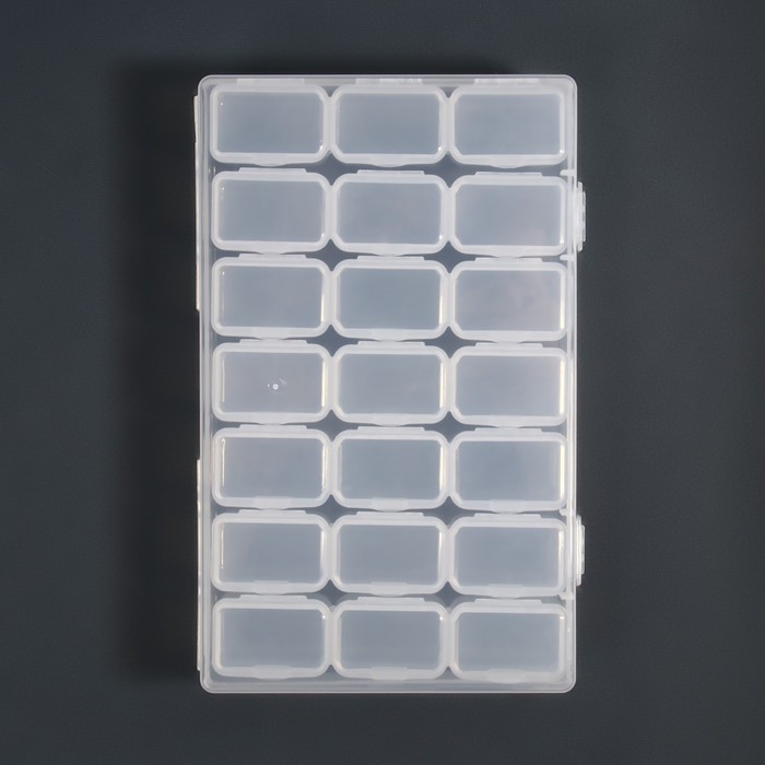 Органайзер для декора, 7 блоков, 3 ячейки, 10,5 &times; 17 &times; 2,5 см, цвет прозрачный