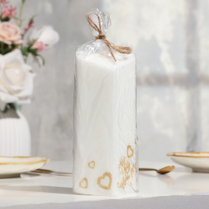 Свеча свадебная Свеча свадебная "Сердце", 6,8х15 см, белая, домашний очаг