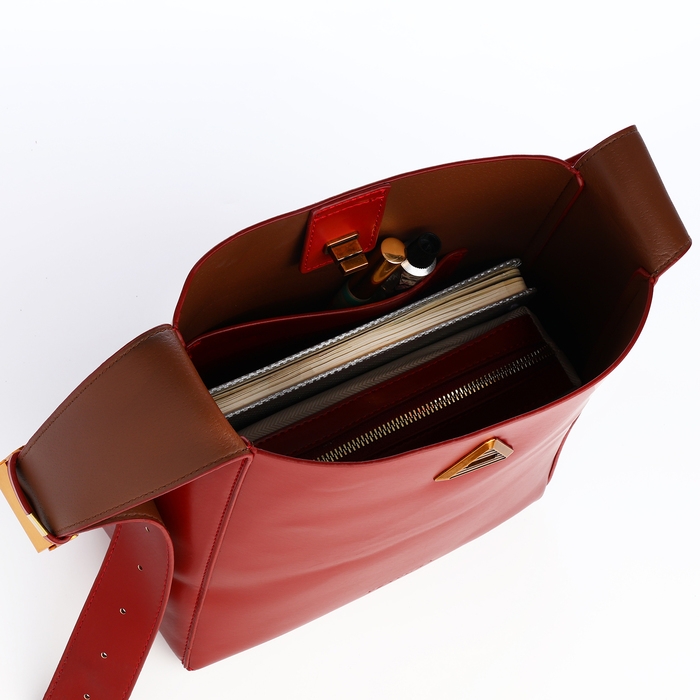 Сумка женская на винтовом замке TEXTURA, средний размер, цвет бордовый Сумка женская на винтовом замке TEXTURA, средний размер, цвет бордовый