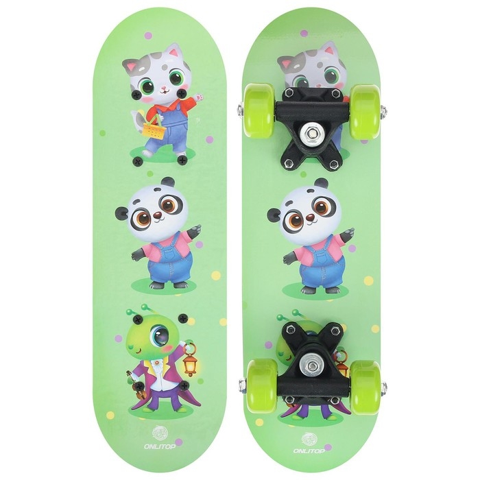 Скейтборд детский ONLITOP «Зверюшки», 44×14 см, колёса PVC 50 мм, пластиковая рама Скейтборд детский ONLITOP «Зверюшки», 44×14 см, колёса PVC 50 мм, пластиковая рама