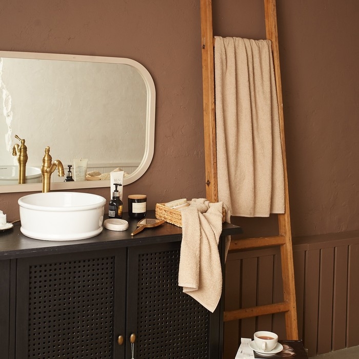 Полотенце махровое Экономь и Я 50*90 см, цв. бежевый, 100% хлопок, 320 гр/м2