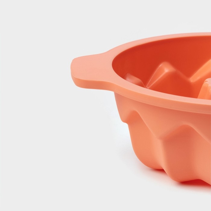 Форма для выпечки Доляна &laquo;Немецкий кекс&raquo;, силикон, 16&times;13,3 см, с ручками, цвет оранжевый