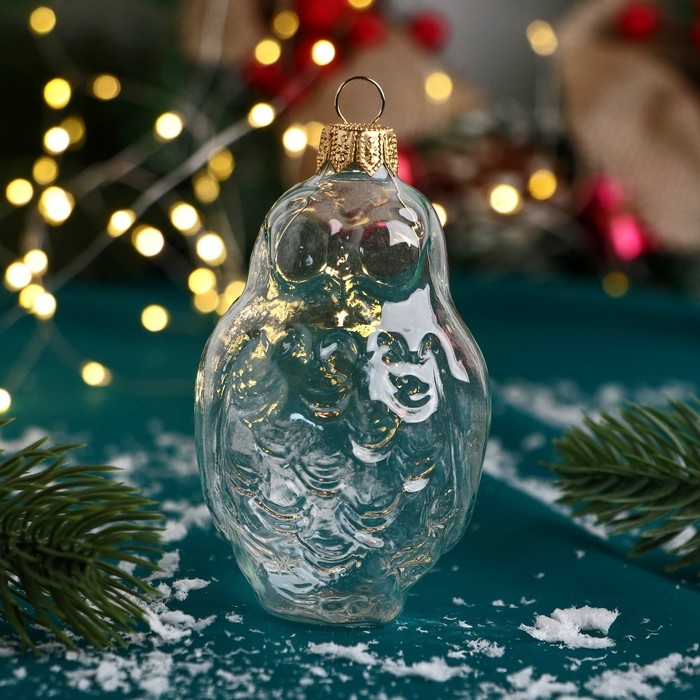 Ёлочная игрушка "Совунья" 9,3 см, прозрачная