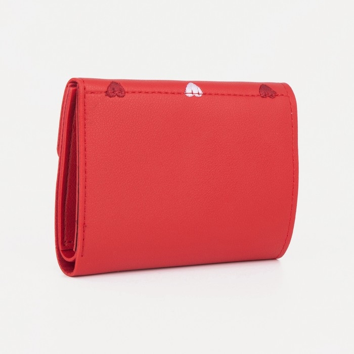 Кошелёк на кнопке, цвет красный