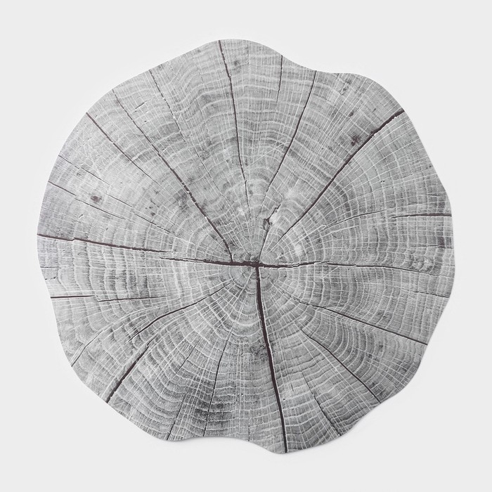 Салфетка сервировочная на стол &laquo;Спил&raquo;, 38&times;39 см, цвет серый