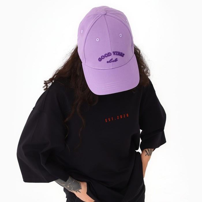 Кепка женская Good Vibes, цвет сиреневый, р-р 56 Кепка женская Good Vibes, цвет сиреневый, р-р 56