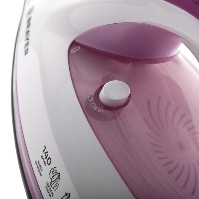 Утюг BRAYER 4006BR, 2400 Вт, 280 мл, керамическая подошва, 25 г/мин, 280 мл, бело-розовый