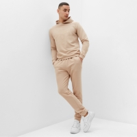 Спортивный костюм мужской (худи,брюки) MINAKU, цвет бежевый, размер 48