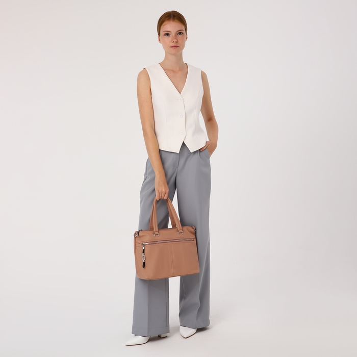 Сумка-тоут на молнии, 2 наружных кармана, цвет розовый Сумка-тоут на молнии, 2 наружных кармана, цвет розовый