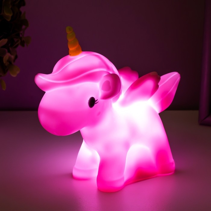 Ночник пластик "Единорог с крылышками" МИКС  LEDх1 17х6х14,5 см RISALUX