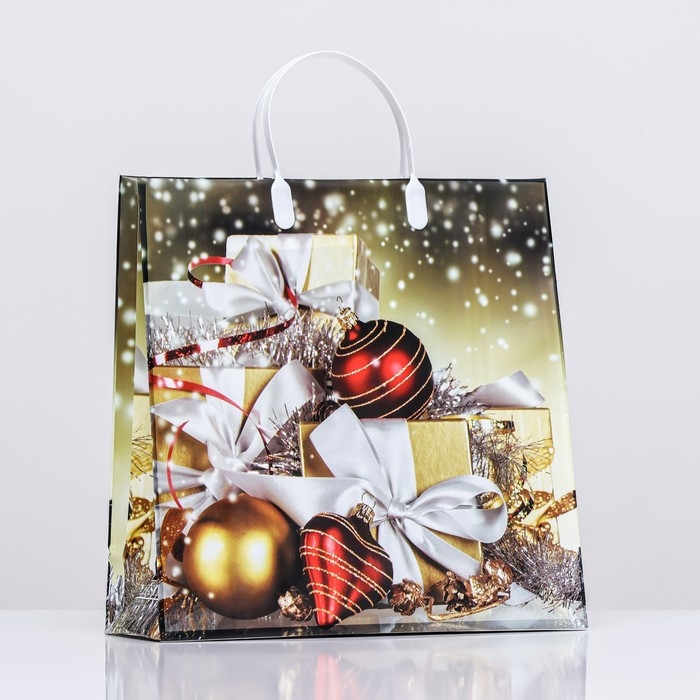 Новый год. Пакет Новый год. Пакет "Новогодний подарок", мягкий пластик, 30х30 120 мкм.