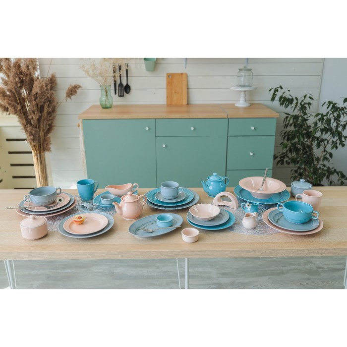 Чашка бульонная фарфоровая &laquo;Акварель&raquo;, 380 мл, цвет светло-серый