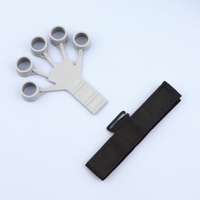 Массажёр для разработки рук и пальцев, с манжетом, 8 &times; 14 &times; 2,8 см, цвет серый