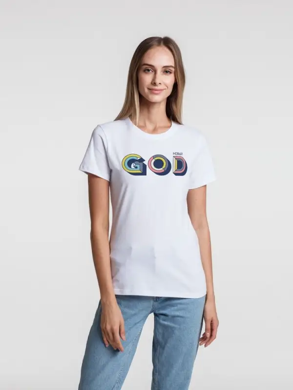Футболка женская «Новый GOD», белая, размер L Футболка женская «Новый GOD», белая, размер L