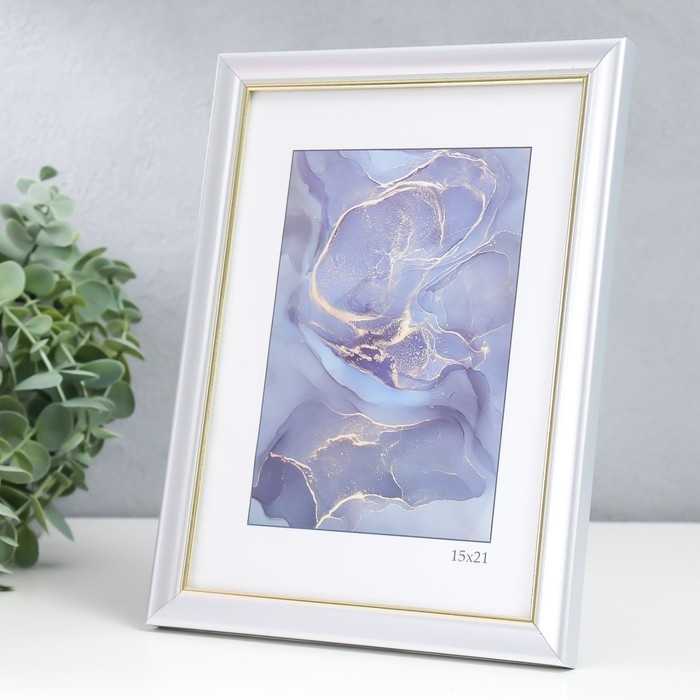 Фоторамка пластик Фоторамка пластик "Офис 8" 15х21 см, серебро