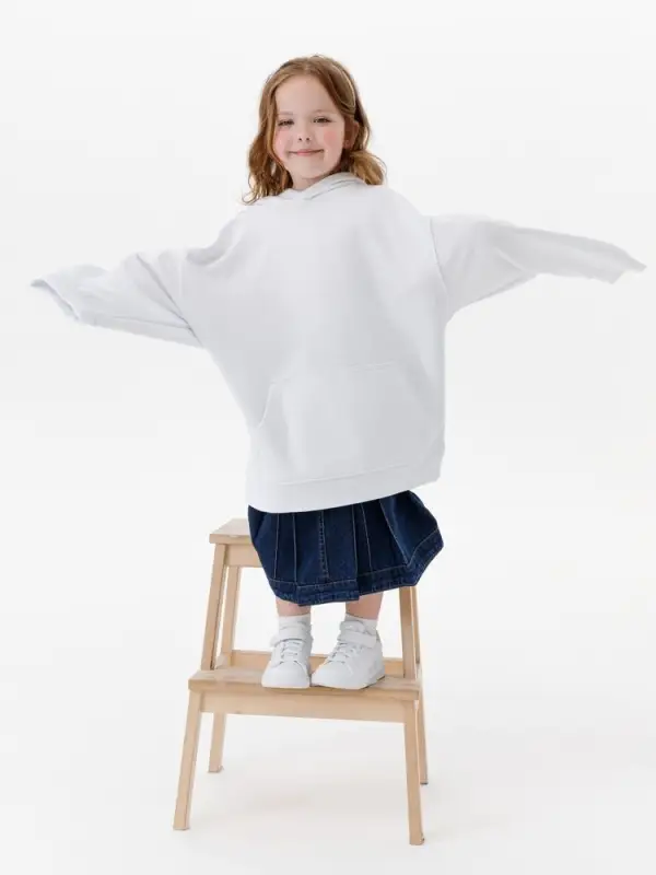 Худи детское оверсайз Houdini, белое, 6 лет